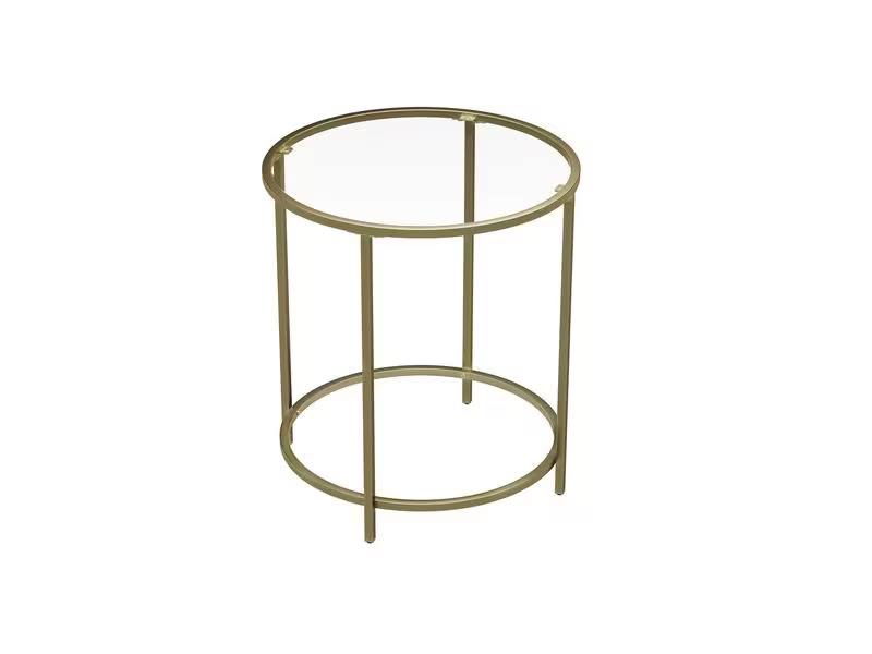 VASAGLE Beistelltisch rund, Gold
