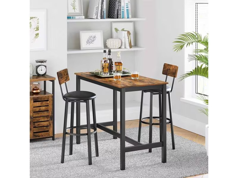 VASAGLE Barhocker 2 Stück Braun/Schwarz
