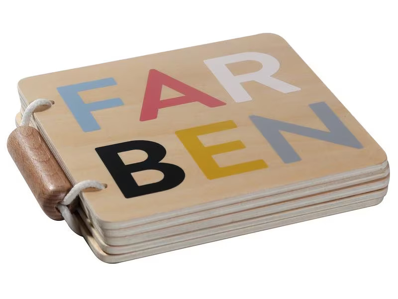Kindsgut Beschäftigungsspielzeug Holzbuch Farben