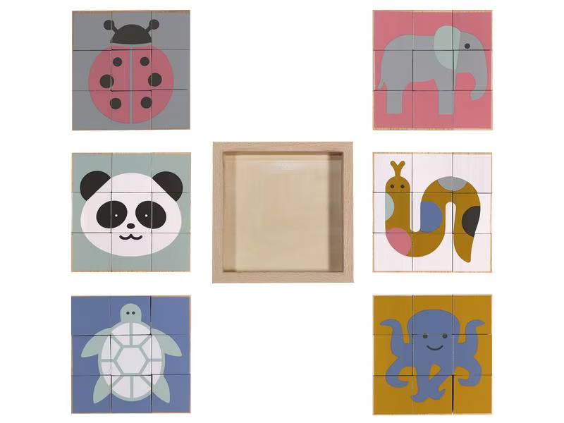 Kindsgut Holzwürfel-Puzzle Tiere