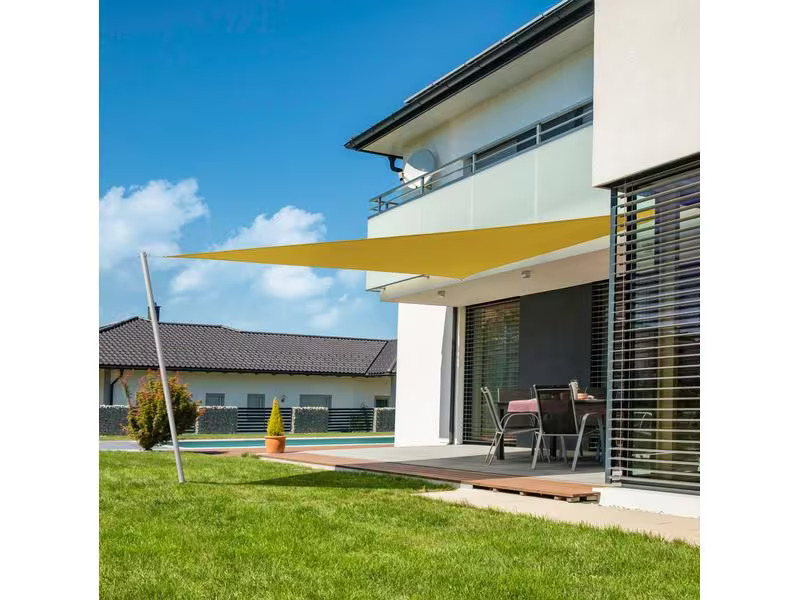 Windhager Sonnensegel Cannes, 4 m, Dreieck, Gelb