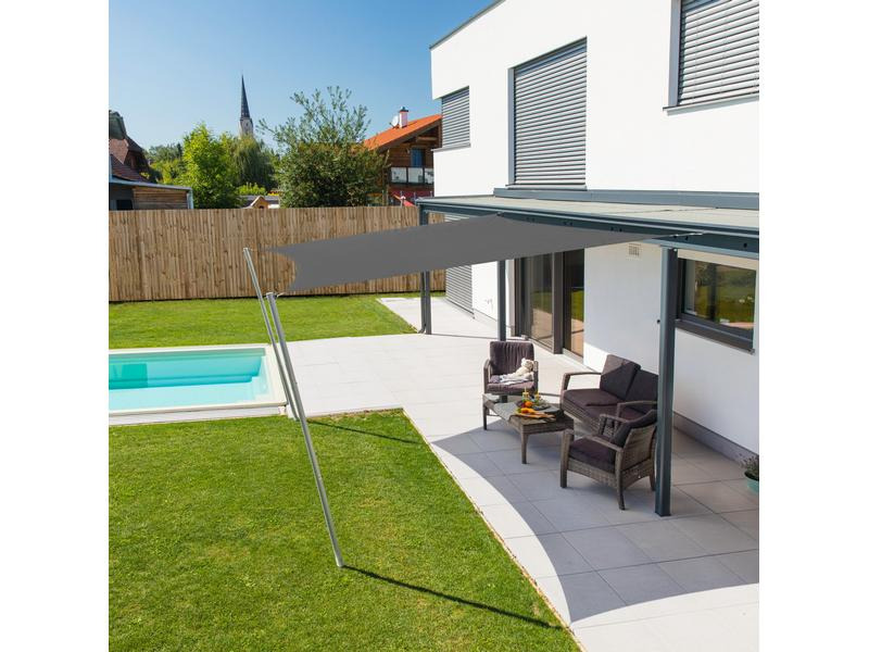 Windhager Sonnensegel Cannes, 5 x 5 m, Quadratisch, Anthrazit