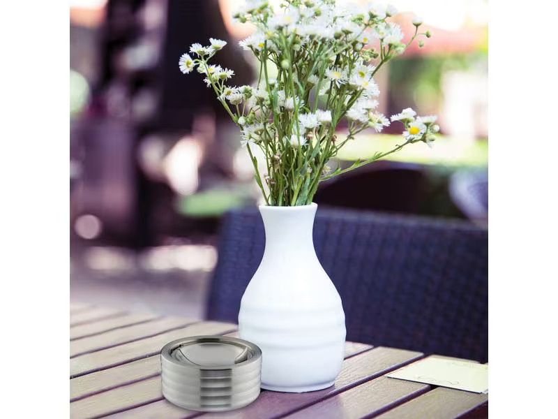 relaxdays Aschenbecher mit Deckel Silber