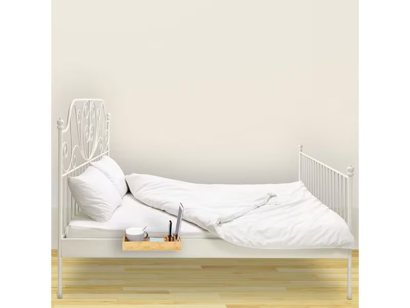 relaxdays Bettablage mit Halterungen Nature