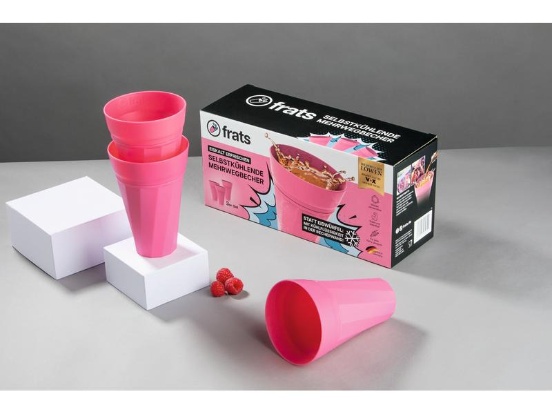 Frats Trinkbecher 300 ml, 3 Stück, Pink