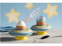 Leonardo Kindereierbecher Avventura UFO, Gelb/Türkis/Weiss