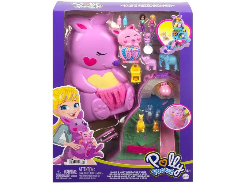 Polly Pocket Spielfigurenset Polly Pocket Mama und Joey Känguru Schatulle