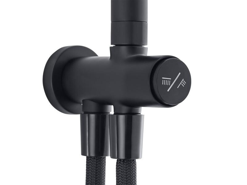 Diaqua Duschsystem Wakuda Push, Schwarz matt