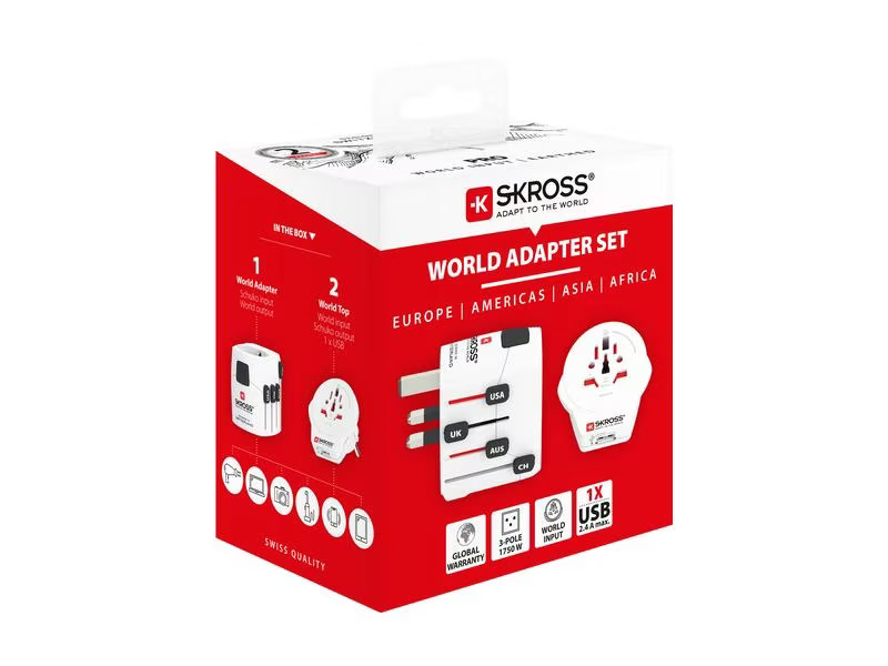 SKROSS Weltreiseadapter PRO World &amp; USB