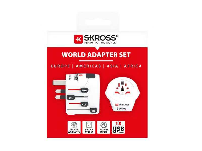 SKROSS Weltreiseadapter PRO World &amp; USB