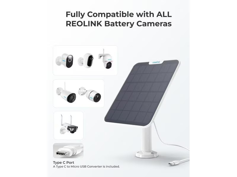 Reolink Solarpanel 2 mit USB-C Anschluss