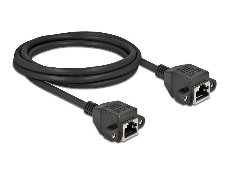 Delock Patchkabel Verlängerungskabel Cat 6A, S/FTP, 2 m, Schwarz