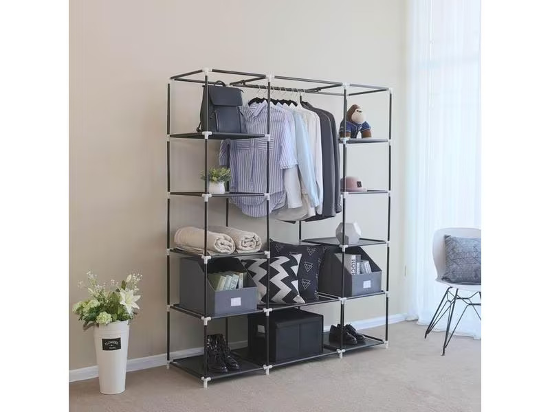 Chic Antique Regal mit hochrollbaren Türen Schwarz