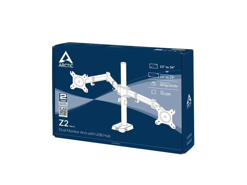 Arctic Cooling Tischhalterung Z2 (Gen 3) bis 30 kg – Schwarz