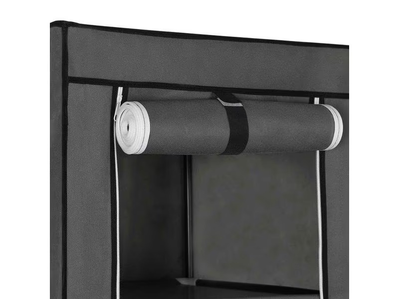 Songmics Regal mit hochrollbaren Türen Grau