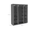 Songmics Regal mit hochrollbaren Türen Grau