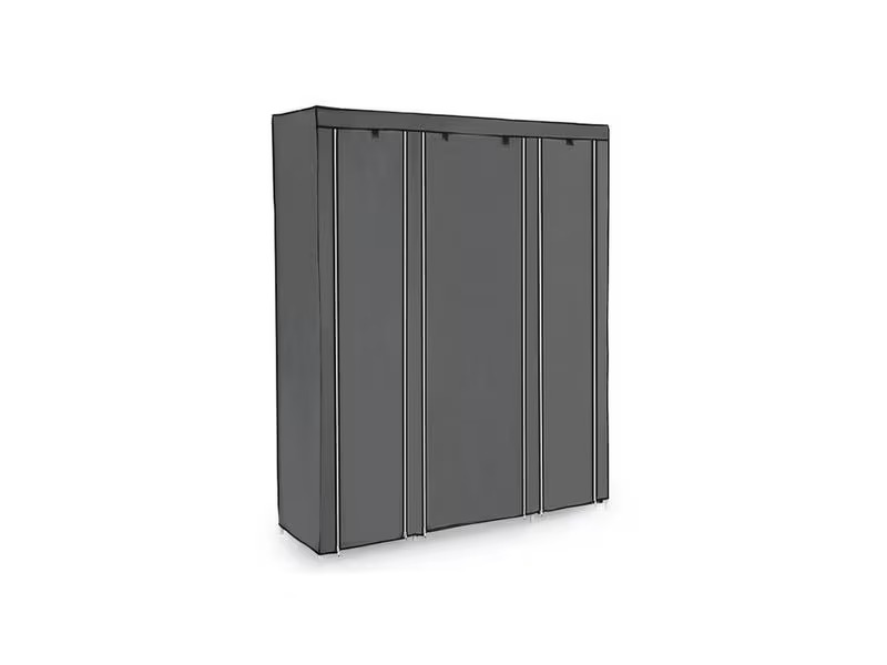 Songmics Regal mit hochrollbaren Türen Grau