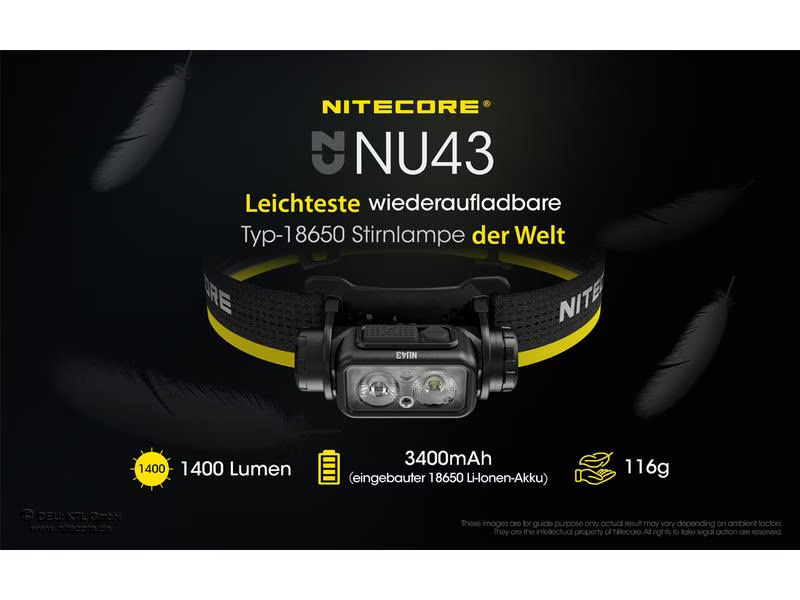 Nitecore Stirnlampe NU43 1400 Lumen