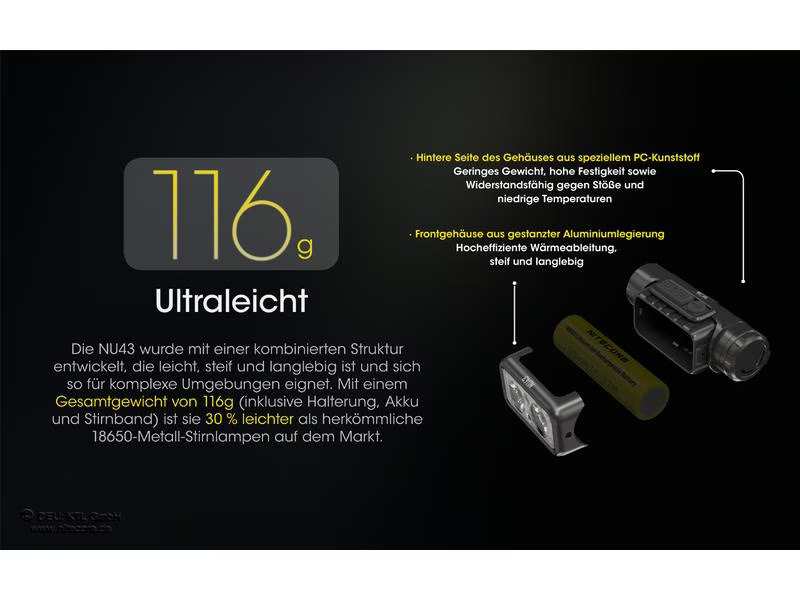 Nitecore Stirnlampe NU43 1400 Lumen