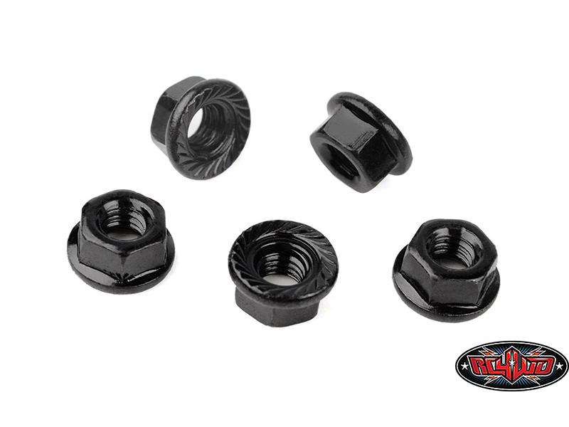 RC4WD Muttern mit Flansch, Low Profile, M4, Schwarz, 5 Stück