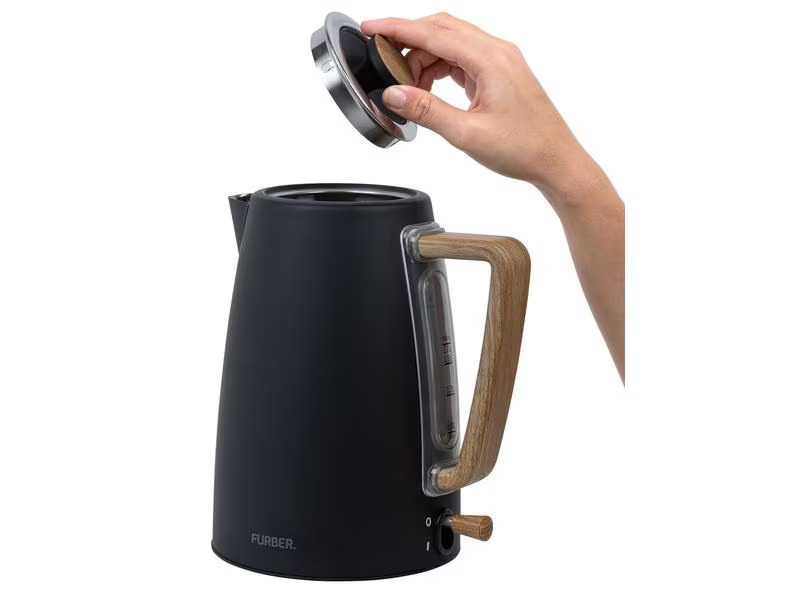 FURBER Wasserkocher, Standmixer und Toaster Set, Schwarz matt
