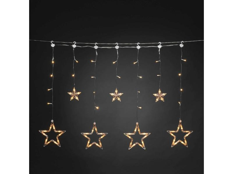 Konstsmide LED-Lichtervorhang mit Sternen 77 Lampen, 90 cm