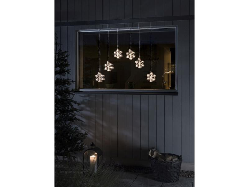 Konstsmide LED-Lichtervorhang mit Schneeflocken 48 Lampen, 90 cm