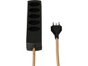 maxTex Steckdosenleiste MaxTex 5x T13, Schwarz/Gold