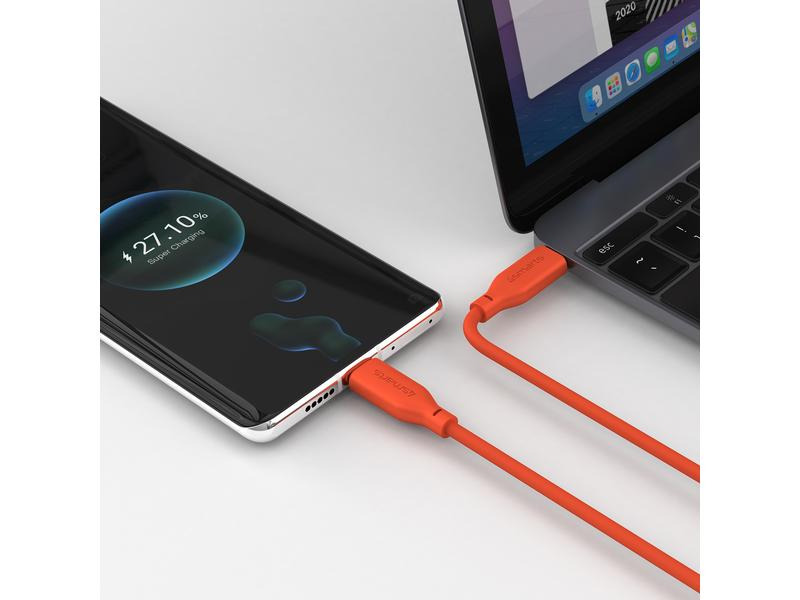 4smarts USB 2.0-Kabel Silikon High Flex USB C - USB C 1.5 m Orange