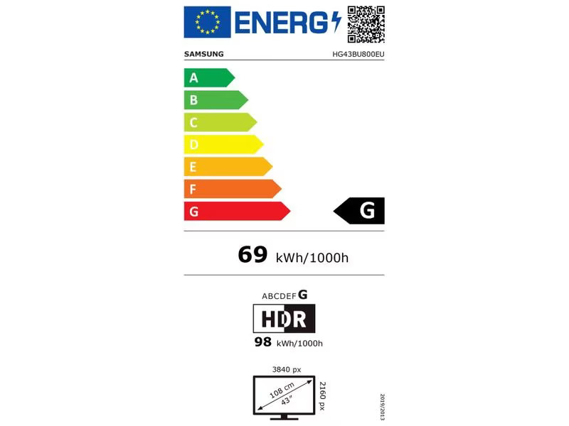 Samsung Hotel-TV HG43BU800EEXEN 43