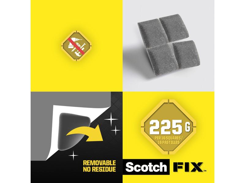Scotch Montagequadrate Scotch-Fix, 12.7 mm x 12.7 mm, Grau