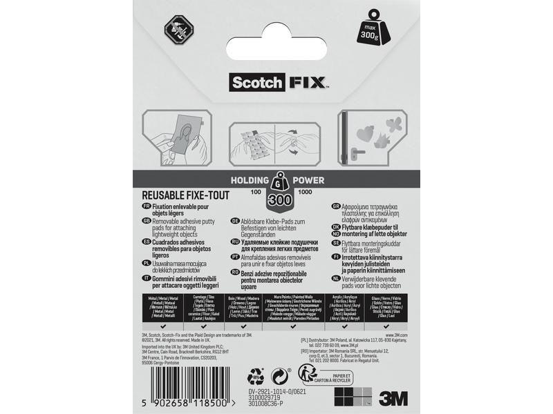 Scotch Klebepads Scotch-Fix, 11 mm x 15 mm, Weiss