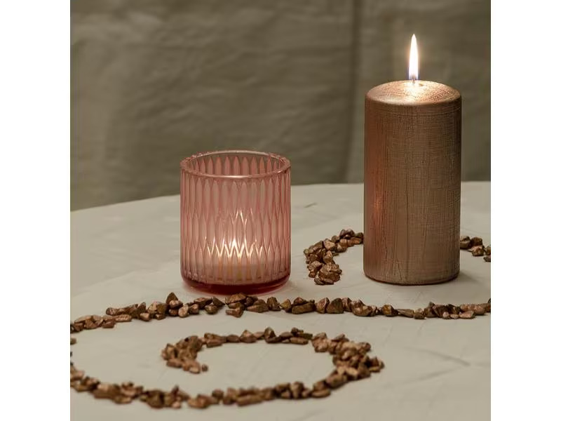balthasar Windlicht Crystal 7.8 cm, Rosa