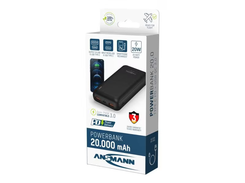 Ansmann Powerbank PB320PD, 20000 mAh