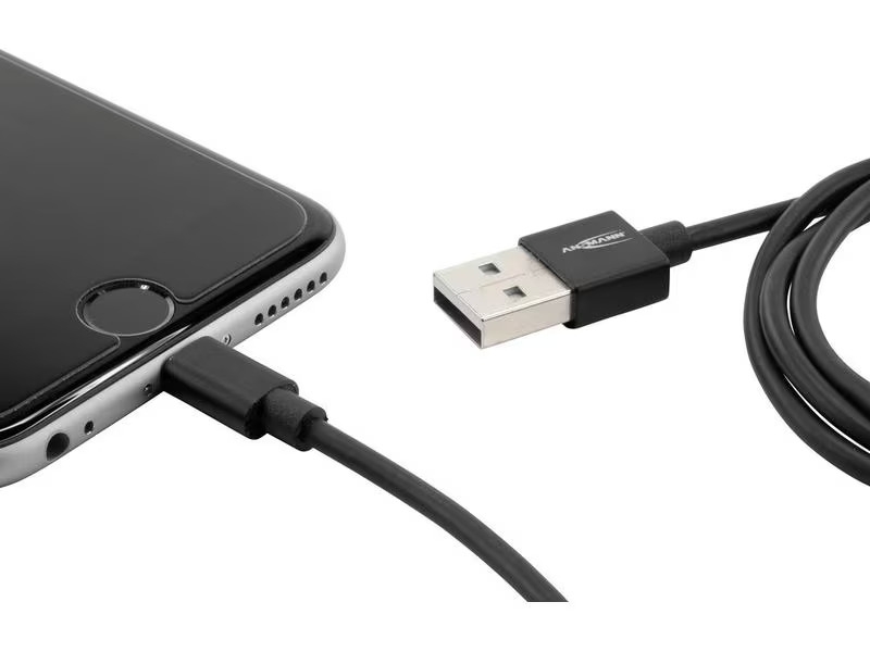 Ansmann USB 2.0-Kabel für iPhone, iPad, USB A - Lightning 1.2 m