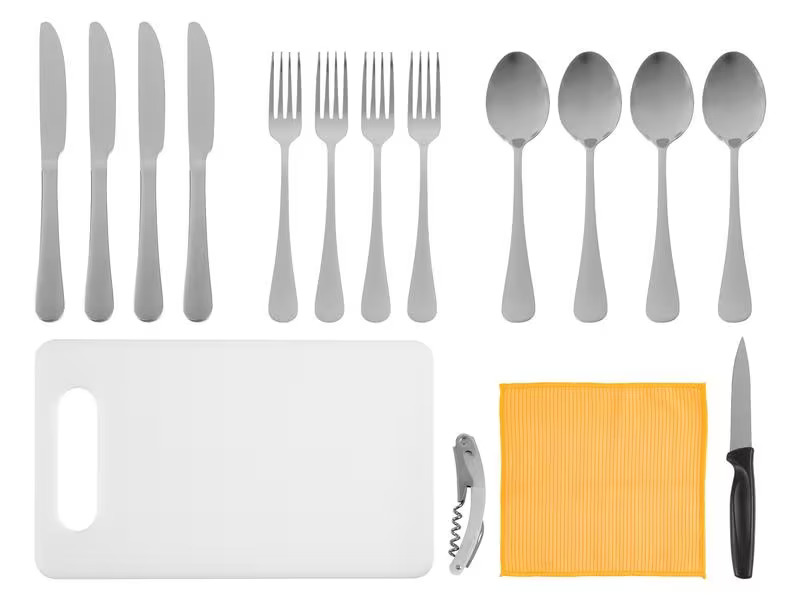 KOOR Outdoor-Besteck-Set 4 Personen, Grün