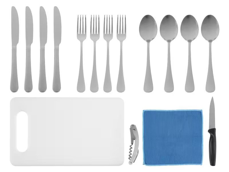 KOOR Outdoor-Besteck-Set 4 Personen, Blau