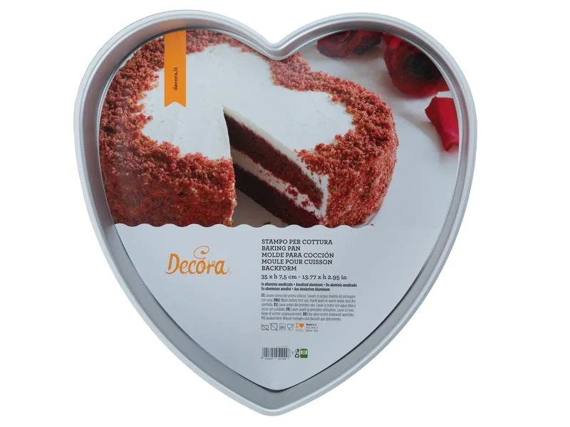 Decora Motiv-Backform Herz, Ø 20 cm, Silber