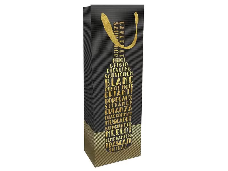Braun + Company Flaschentasche  Vinothek 12 x 37 x 8 cm, Gold/Schwarz