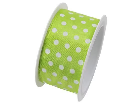 Braun + Company Geschenkband Hot Spots 40 mm x 2 m, Hellgrün