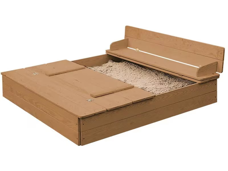roba Sandkasten mit Deckel Teakholz