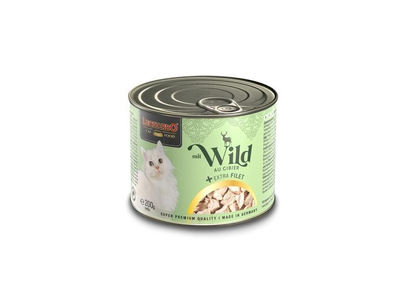 Leonardo Cat Food Nassfutter Wild + Extra Filet, 200 g