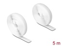 Delock Klettband 5 m x 20 mm mit Haft- und Flauschband Weiss