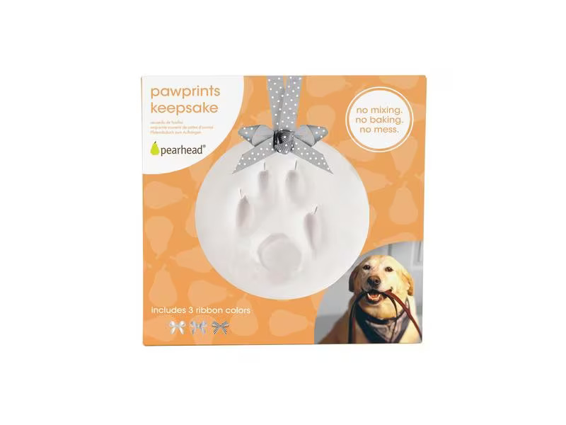 pearhead Pfotenabdruck Ornament, Grau