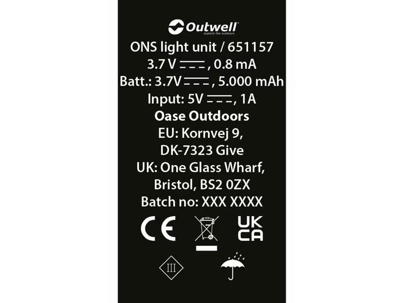Outwell ONS-Leuchteinheitenset Hell, Mittel und Gedimmt