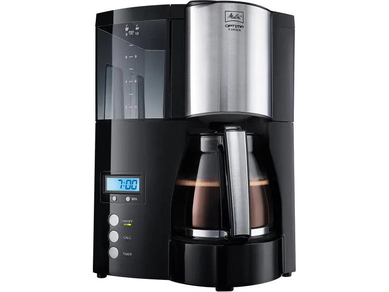 Melitta Filterkaffeemaschine Optima Timer Schwarz/Silber