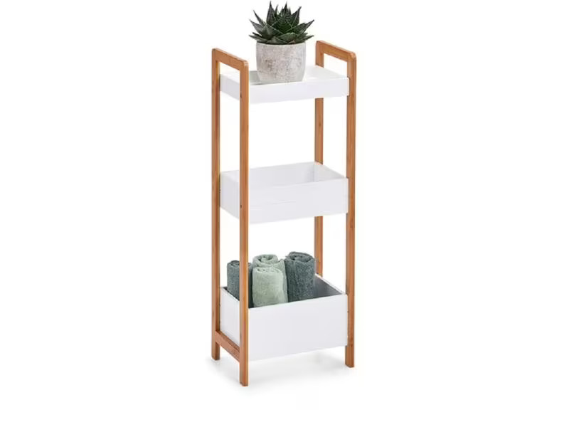 Zeller Present Regal mit 3 Ablagen Nature/Weiss