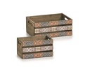 Zeller Present Aufbewahrungskiste Mosaik 24 x 14 x 13.5 cm, Mehrfarbig
