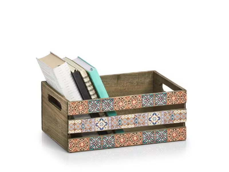Zeller Present Aufbewahrungskiste Mosaik 24 x 14 x 13.5 cm, Mehrfarbig