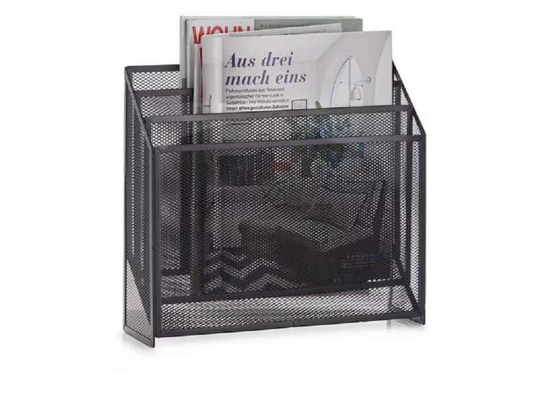 Zeller Present Zeitungsständer News Rack 32 x 9 x 29.5 cm, Schwarz